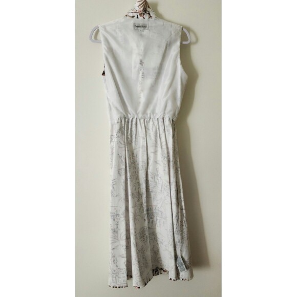 NWT $72 Danny Nicole Womens Sleeveless Midi Button-Up Dress White Belted Size 12 - Picture 5 of 10